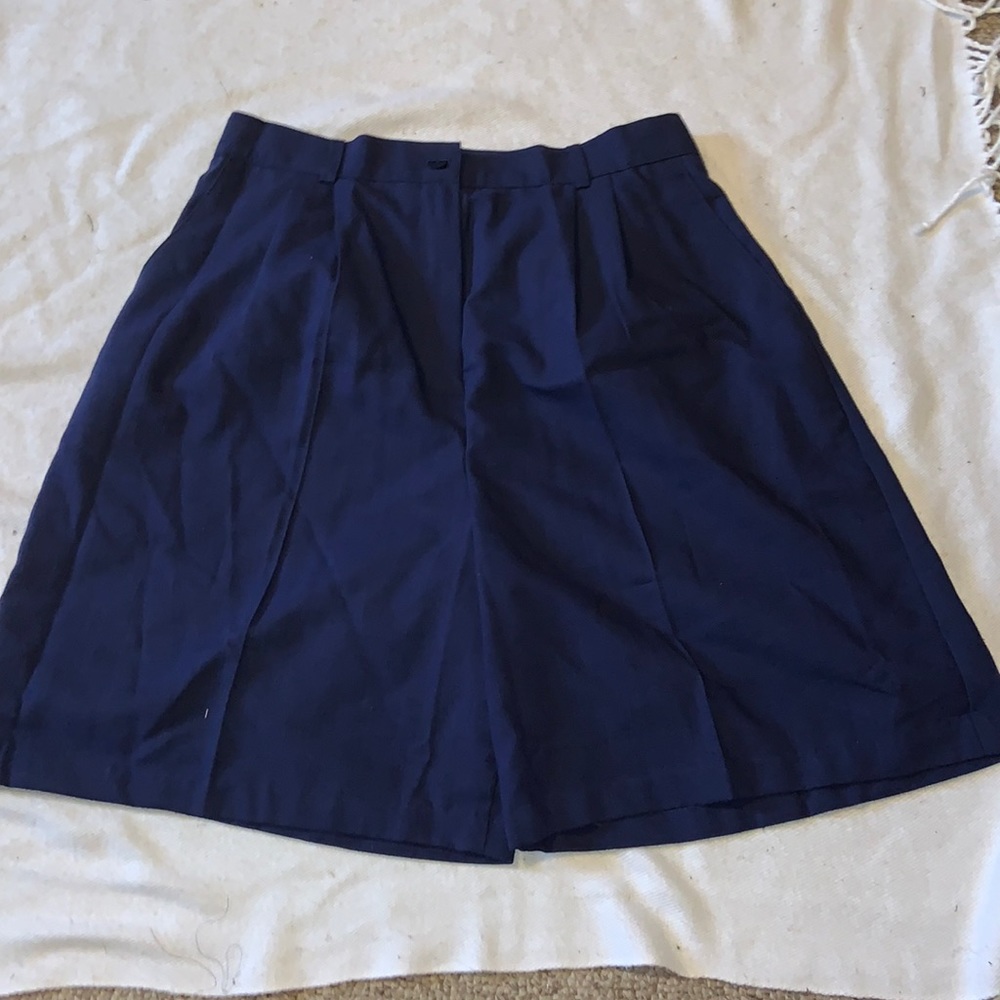 Kaitlin Connor vintage shorts made in USA Bermuda length high waist nwot NAVY